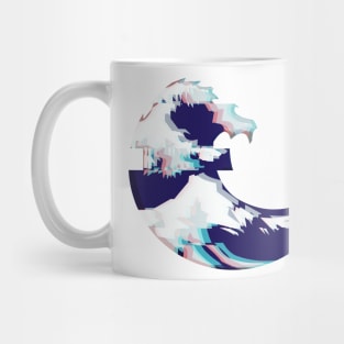 Glitched Great Wave Emoji Mug